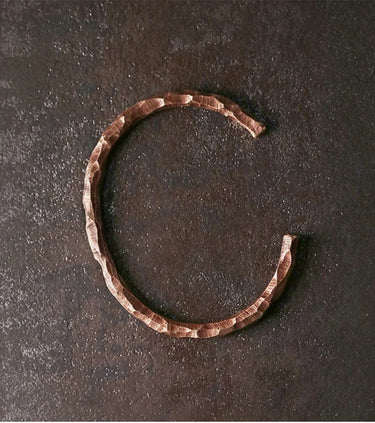 Unisex Tibetan Hand Beaten Polished Copper Bangle